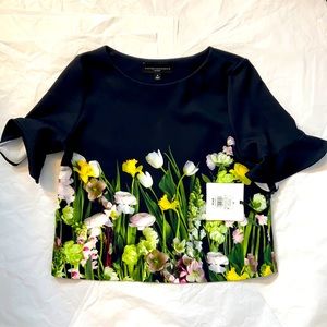 Victoria Beckham for Target Black Floral Top